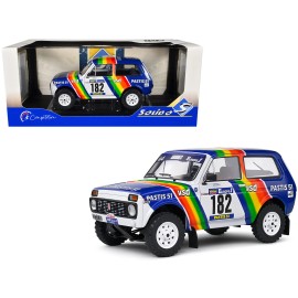 DCD Jean-Pierre Jabouille Michel Sardou Lada Niva #182 1984 Paris-Dakar Rally Competition Series 1/18 Diecast Model Car