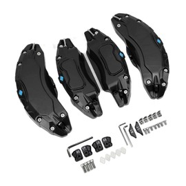 Brake Caliper Cover, Easy to Install, Robust Yet Lightweight Caliper Protector, Front Rear Aluminum Alloy Caliper Covers for 19 20In Wheels Hub, Set of 4 (Black)
