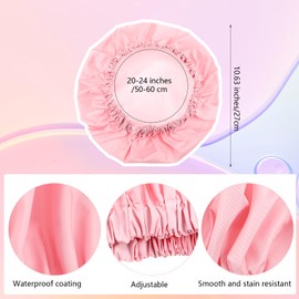 ElevateTech Shower Cap for Women, Waterproof Bath Caps Large Band Bath Hair Hat Reusable Bath Hair Cap Washable Elastic Bonnet for Women Men Travel Shower Sleeping