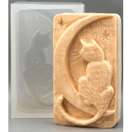 CAT Moon Silicone Mold for SOAP Making, Candle, Resin,