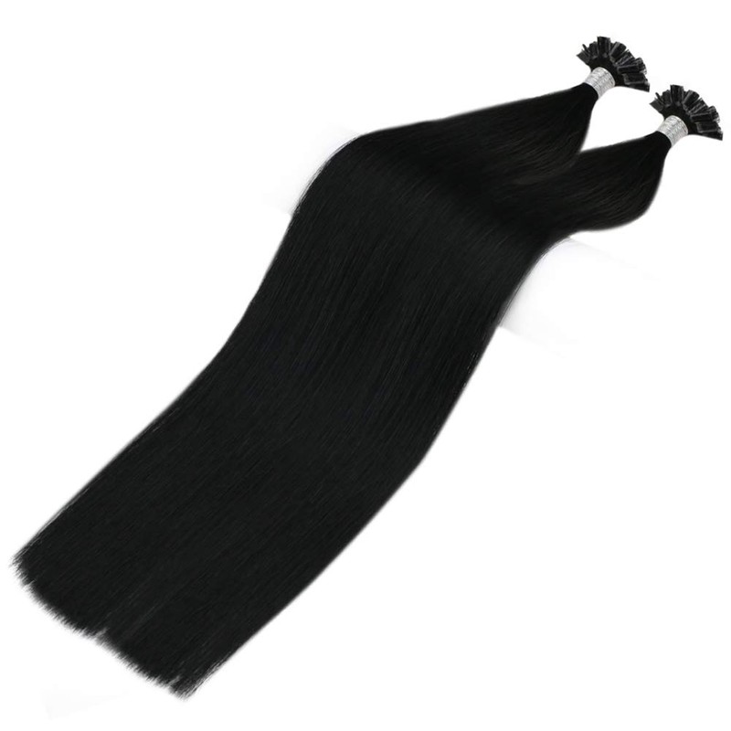 YoungSee Black Hair Extensions U Tip Human Hair 22inch Keratin
