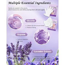 Hand Foot Mask Set-6Pairs Lavender Moisturizing Gloves Socks,Hydrating Exfoliation Repair Hand Foot Peeling Mask Spa Travel Size for Dry Cracked Hand Feet,Women's Day Care Gift Kit for Women Men