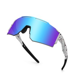 OULIQI Cycling Glasses Polarised Sunglasses Sports Glasses Men Women UV400 Sports Glasses Quick Glasses with 1 or 3 Interchangeable Lenses for Outdoor Sports Fishing Cycling Running