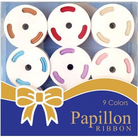 PAPILLON 9 Pack 3/8”x12 Yards - Rainbow Ribbon Single Face Satin for Gift Wrapping, Birthday, Party, Decorations, Crafts, Sewing, Bow Making – Total 108 Yards