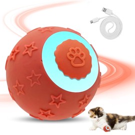 FANSUIT Smart Interactive Dog Toy, Interactive Dog Toys Dog Ball 2025 Newly Upgraded Durable Motion Activated Automatic Rolling Ball Toys for/Small/Medium/Large Dogs, USB Rechargeable (Orange)