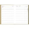 Hakubunkan 2025 A5 Weekly Desk Planner with Spin, Gold No.