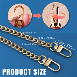 XPEX 120 cm Bag Chain, Metal Chain, Shoulder Strap, Gold Chain Strap, Shoulder Strap for Bags, DIY Flat Chains, Strap, Replacement Carry Strap, Chain for Women, Handbags, Shoulder Bag, Purse (Gold)