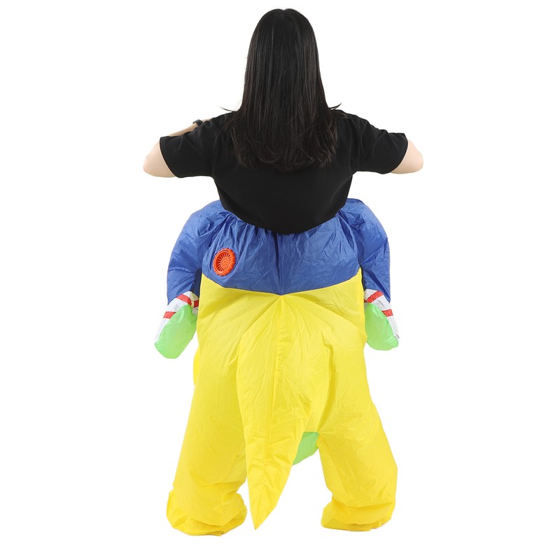 Yellow Dinosaur Inflatable Costume Half Body Model Weird Dinosaur Shape