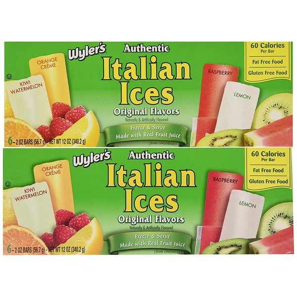 Wyler's Authentic Italian Ice Freezer Bars, 6-Count (Pack of 4)