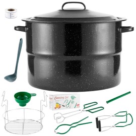 Canning Pot, 21.5QT Water Bath Canning Pot with Rack and Lid, Stainless Steel Canning Rack, Canning Starter Kit for Beginner, for Home, by Kendane.