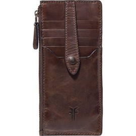 Frye Women's Melissa Snap Card Wallet, Stylish Design with Holder & Slots, Compact for Purse, Dark Brown, One Size