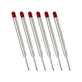 6 Pack - TikiPen Blue Parker Compatible Ballpoint Pen Refills. Smooth Writing German Ink and 1mm Medium Tipâ¦ (Red)
