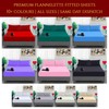 Fitted Bed Sheet Flannelette 100% Brushed Cotton Plain Dyed Fitted