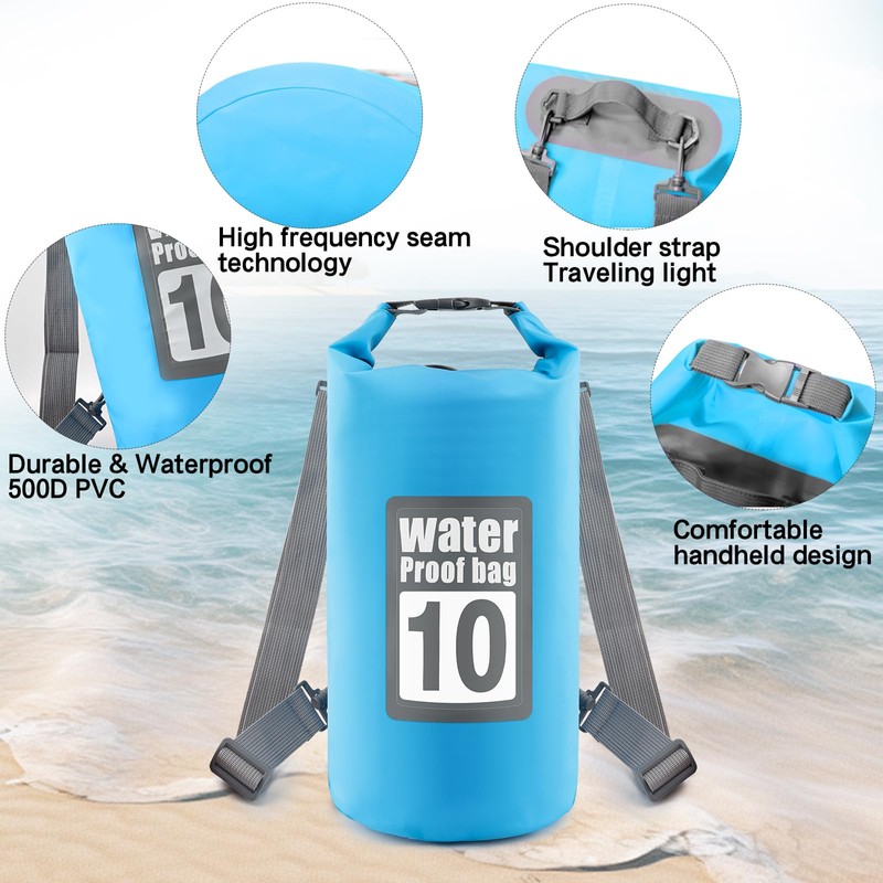 Artmitz 10L Waterproof Dry Bag for Kayaking Swimming Boating Camping