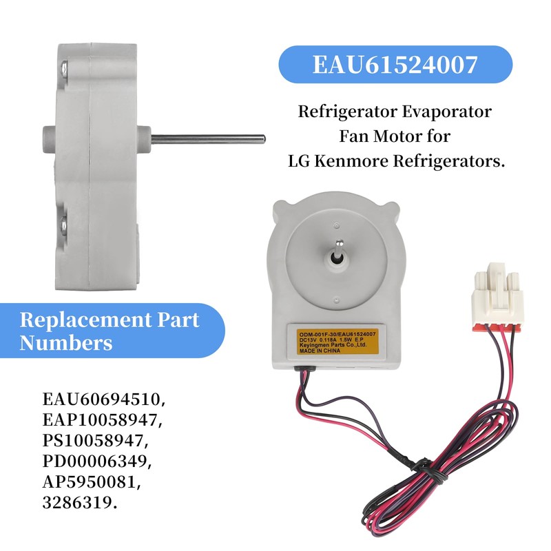 EAU61524007 ODM-001F Refrigerator Evaporator Fan Motor Replacement,Compatible with LG, Kenmore