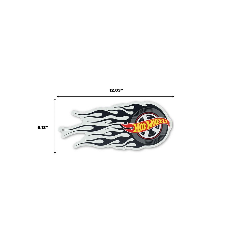 Hot Wheels Flaming Tire Metal Sign - Classic Hot Wheels