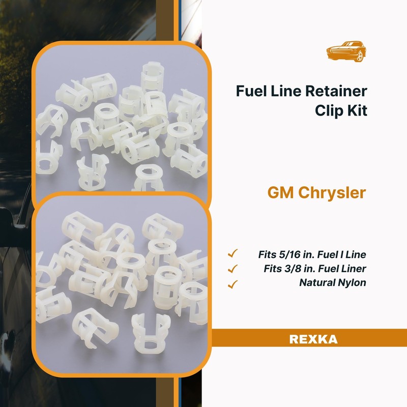 Rexka 20pcs 5/16" & 3/8" Fuel Line Retainer Clip Kit