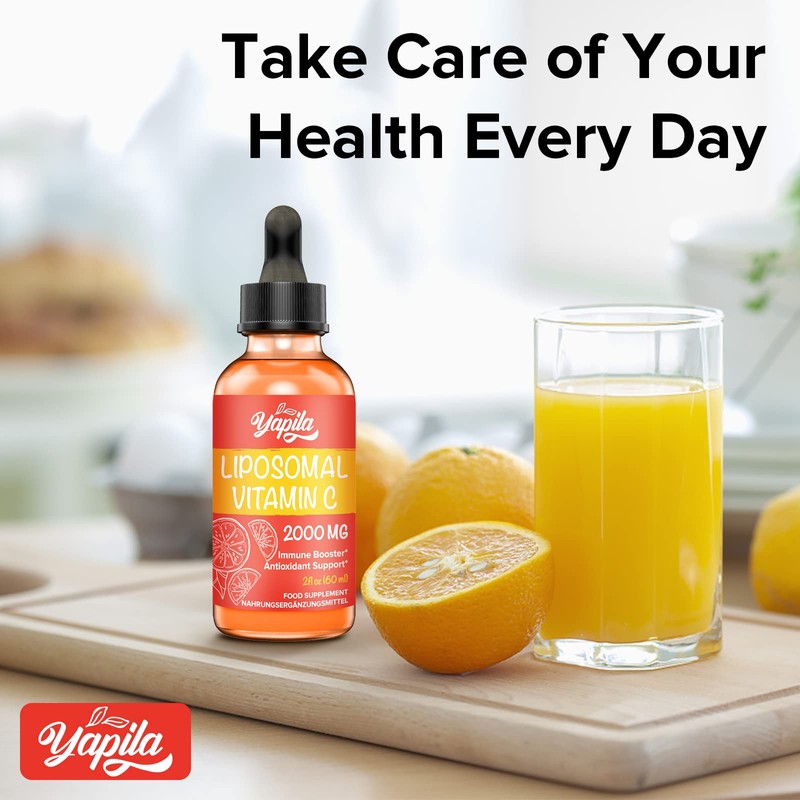 Liposomal Vitamin C 2000 mg Liquid Supplement(2 Bottles), Maximum Absorption,