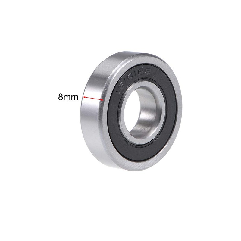 sourcing map 16101-2RS Grooves Double Seal Chrome Z2 Bearing 12x30x8mm