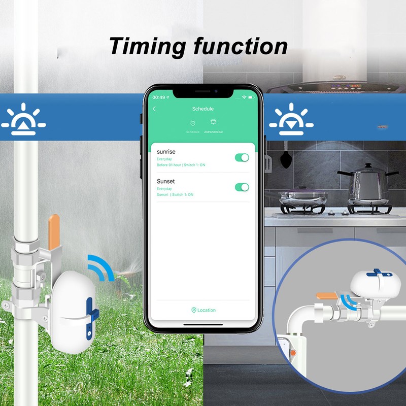 WiFi Smart Water Valve Timed Automatic Shut Off Sprinkler Controller