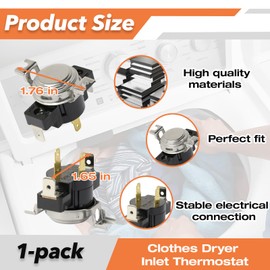 WE04X25201 Dryer Thermostat for GE Dryers, Replaces AP6040078 4587508 PS11772030, Precision Temperature Control, Overheating Prevention