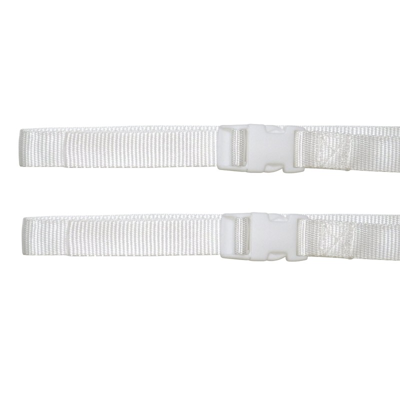 Webbing Strap with Quick Release Buckle, Pack of 2 (White,