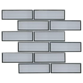 Ice Bevel Subway 11.73 in. x 11.73 in. x 8 mm Glass Mesh-Mounted Mosaic Tile (2"x6" Mosaic Chips)