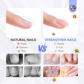 Saviland 5 in 1 Builder Nail Gel Clear 15 ml Builder Base Reinforcement Gel U V/LED Gel for Nail Repair Reinforcement Extension, Nail Art Supplies Easy to Shape