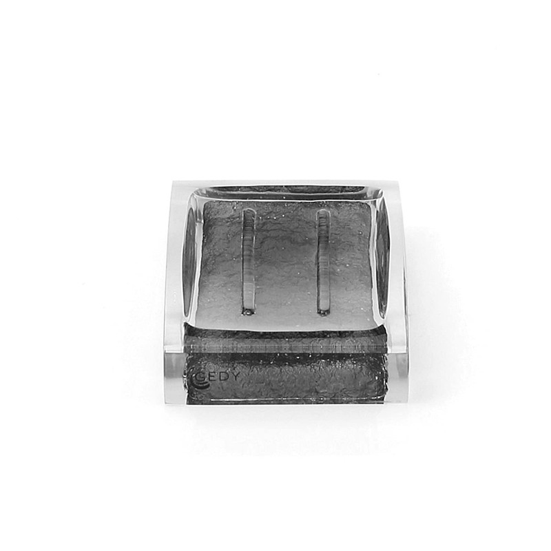 Gedy Antares Soap Dish, Resin, Grey, 7.5 x 11.2 x