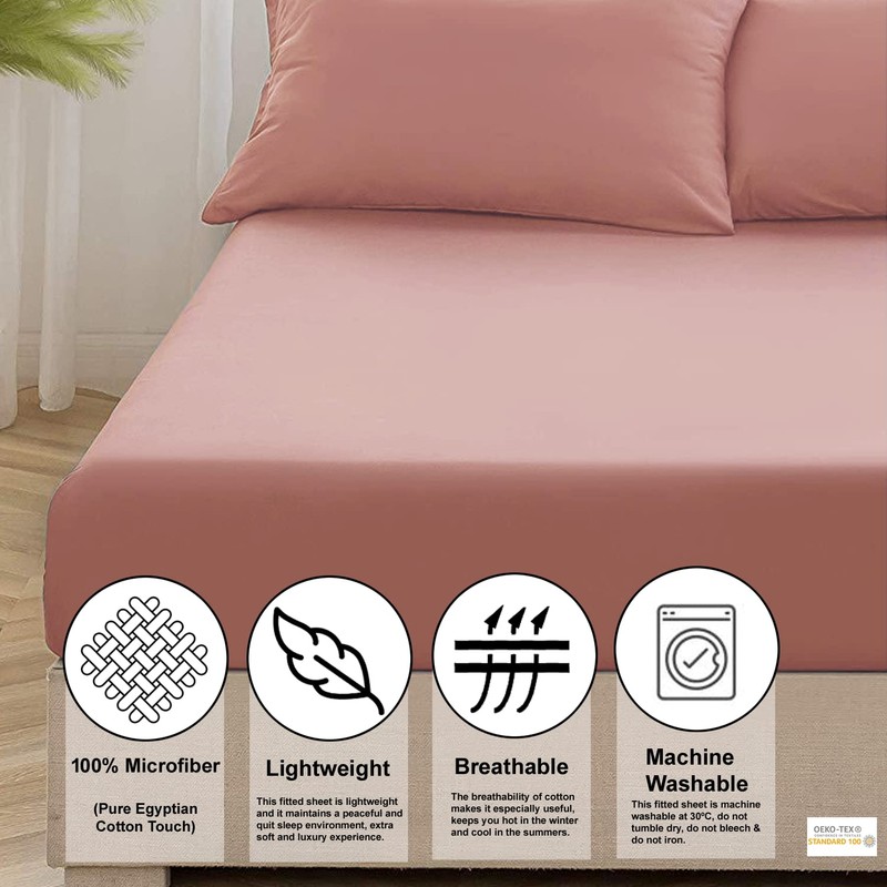SPHIRES King Size Fitted Sheets 100% Microfiber Fitted Sheet King