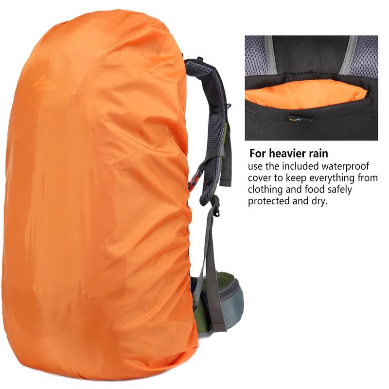 Loowoko 50L Hiking Backpack with Rain Cover - Lightweight &