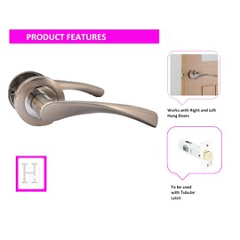 Haven Heritage ® Door Handles Chrome & Satin Duo Arched Twist Astrid Interior Lever On Rose Full Lock Door Set Rose Diameter Approx 51cm Inc Escutcheons