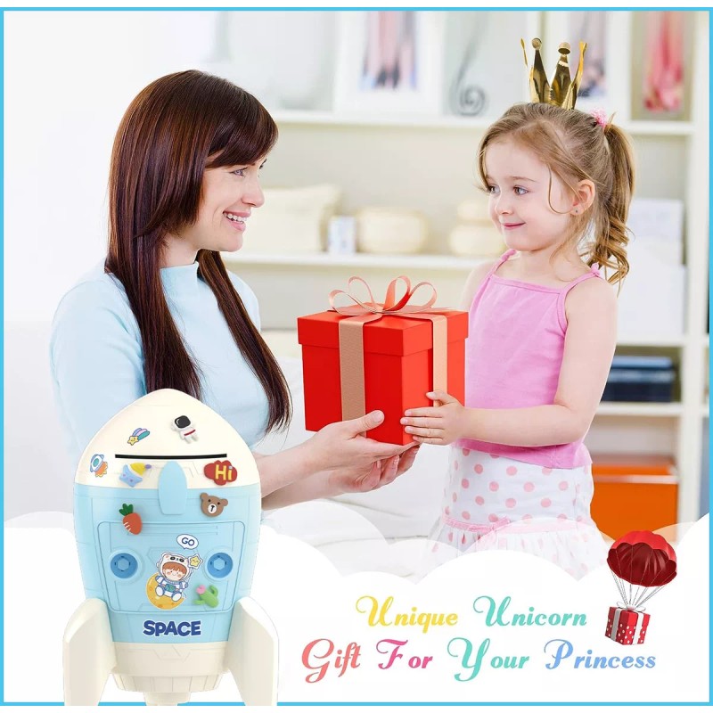 XS Alcancia De Rocket Niño Caja Fuerte Para Monedas Billetes