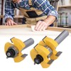 2Pcs Tongue Groove Router Bit T Shape 3 Teeth 2