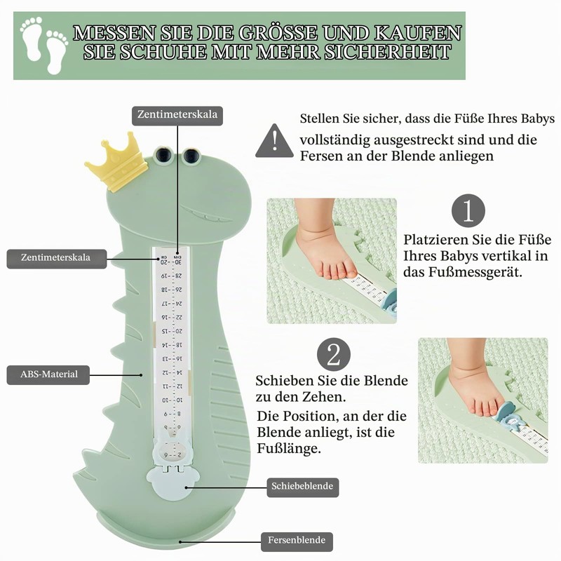 TNSLAND Children's Foot Measuring Device, Foot Gauge with Double Scale,
