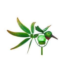 Evergreen Garden Beautiful Solar Hummingbird Wind Spinner Garden Stake - 13 x 12 x 37 Inches Fade and Weather Resistant Outdoor Decoration for Homes, Yards and Gardens