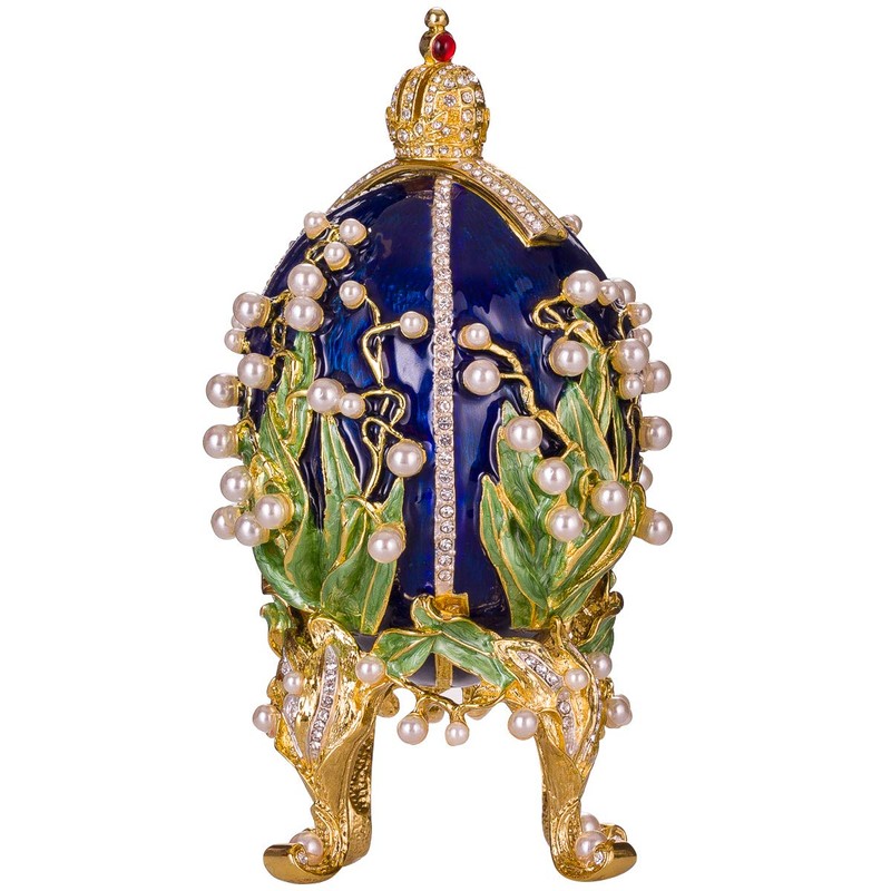 danila-souvenirs Faberge Style Lilies of The Valley Egg with Photo