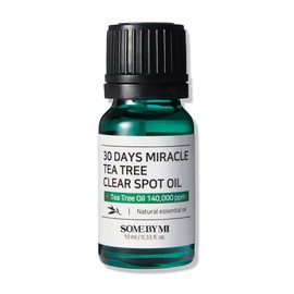 SOME BY MI 30 Days Miracle Tea Tree Clear Spot Oil / 0.33Oz, 10ml / Made from Tea tree Leaf Water for Sensitive Skin/Moisturizing, Rapid Trouble and Sebum Control/Facial Skin Care