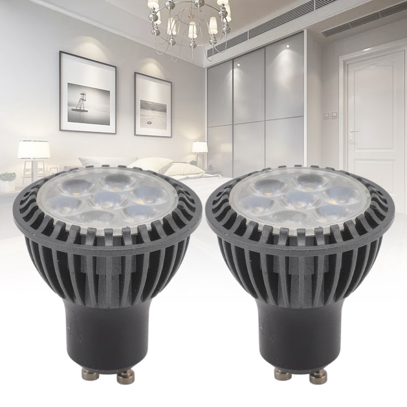 2pcs 7W GU10 LED Light Bulb 6000K White Light LED