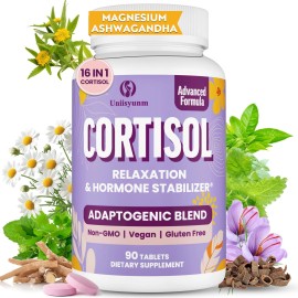 Uniisyunm Cortisol Supplements for Women 16 IN 1 Cortisol Detox for Women with Magnesiu...