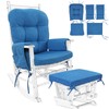 BUYUE Glider Rocker Replacement Cushion 5 PCS with Ties, Linen