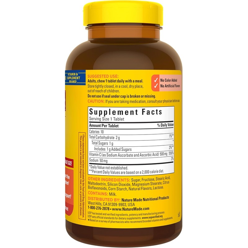 Nature Made Chewable Vitamin C 500 mg, Dietary Vitamin C