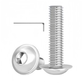WZHUIDA 20pcs M8 x 45mm Screws, Stainless Steel Rounded Head Screws with Flange, Full Thread Hexalobular Flange Screws with Wrench