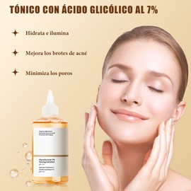 Tónico de ácido glicólico, Tónico de ácido Glicólico al 7%, Tónico para Combatir el Acné, Serum Facial, Antiacné, Reafirmante de la Piel, Mejora la Piel Grasa, Tónico Iluminador de la Piel