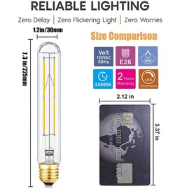 Leools Dimmable E26 Light Bulb 8W Equal 75 watt led Light Bulb AC120V Edison Light Bulbs 75 Watt Neutral White 4000K 800LM T10 led Bulb for Rustic Pendant,Industrial Pipe,Wall sconces,4Pack