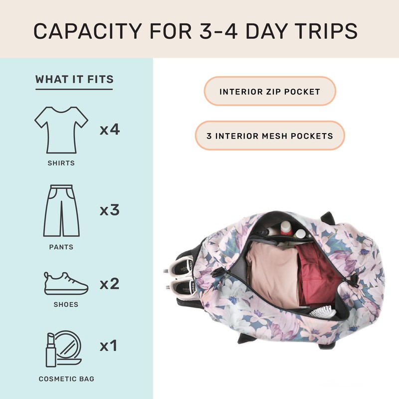 Jadyn 22" Women's Large Duffel/Weekender Bag with Shoe Pocket, Travel