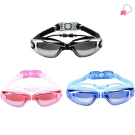 CIOODDW Fashion Swimming Goggles, UV Protection, Anti-Fog, Anti-Fog, Waterproof Swimming Goggles, Swim Goggles, Nose Clip, Ear Plugs, Integrated Earplugs, Wide Field of View, Adjustable Belt, UV
