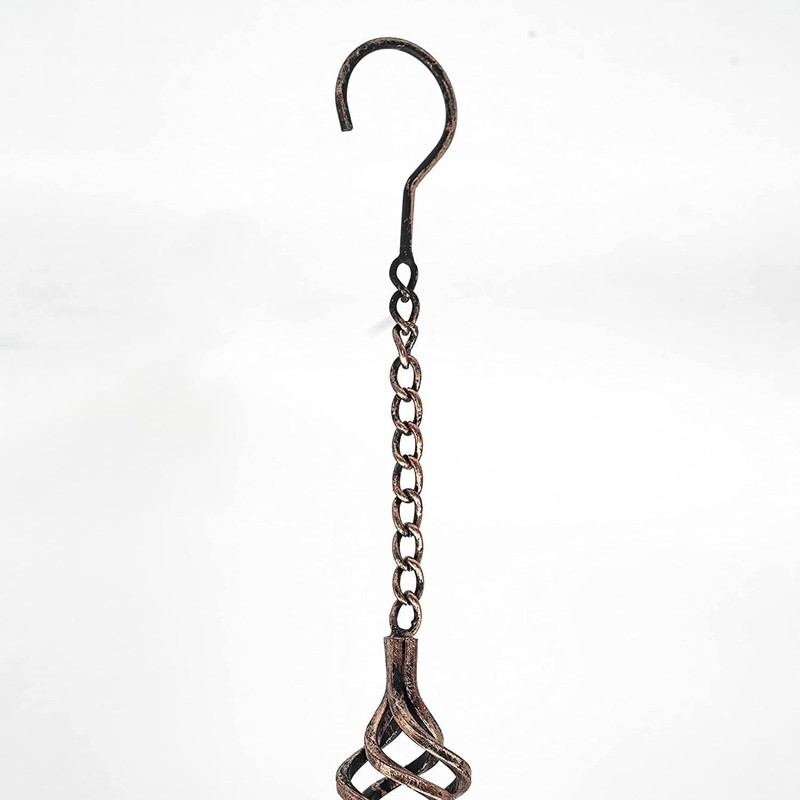 Gutter House Rain Chain, Spiral Gutter Chain 8.5ft, Copper Rain