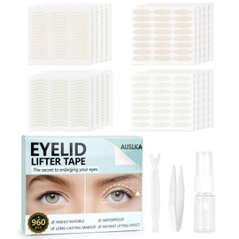 AUSLKA Double Eyelid Tape Lift Strips (960 PCS), Hooded Eyes Invisible Eyelid Lifter Strips Instant Lifting Heavy Hooded-Droopy-Uneven Eyelids for Women Party Wedding Holiday Makeup Tool