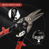 HOUSERAN 10 Inch Aviation Snips, Left Cut Offset Tin Snip,
